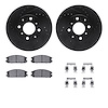 8312-59022 Drilled/Slotted Brake Rotors with 3000-Series Ceramic Brake Pads Kit & Hardware [Black], 1985-1989 Acura/Honda, Posit - image 1