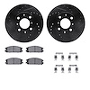 8312-59023 Drilled/Slotted Brake Rotors with 3000-Series Ceramic Brake Pads Kit & Hardware [Black], 1986-1989 Acura/Honda, Posit - image 1