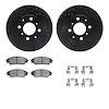 8312-59025 Drilled/Slotted Brake Rotors with 3000-Series Ceramic Brake Pads Kit & Hardware [Black], 1988-1990 Acura/Honda, Posit - image 1