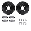 8312-59026 Drilled/Slotted Brake Rotors with 3000-Series Ceramic Brake Pads Kit & Hardware [Black], 1988-1991 Acura/Honda, Posit - image 1