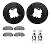 8312-59035 Drilled/Slotted Brake Rotors with 3000-Series Ceramic Brake Pads Kit & Hardware [Black], 1991-1997 Acura/Honda, Posit - image 1