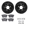 8312-59039 Drilled/Slotted Brake Rotors with 3000-Series Ceramic Brake Pads Kit & Hardware [Black], 1991-1999 Multiple Makes/Mod - image 1