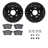 8312-59040 Drilled/Slotted Brake Rotors with 3000-Series Ceramic Brake Pads Kit & Hardware [Black], 2002-2004 Acura/Honda, Posit - image 1