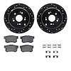 8312-59041 Drilled/Slotted Brake Rotors with 3000-Series Ceramic Brake Pads Kit & Hardware [Black], 2007-2012 Acura/Honda, Posit - image 1