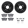 8312-59051 Drilled/Slotted Brake Rotors with 3000-Series Ceramic Brake Pads Kit & Hardware [Black], 1997-1997 Acura/Honda, Posit - image 1