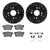 8312-59052 Drilled/Slotted Brake Rotors with 3000-Series Ceramic Brake Pads Kit & Hardware [Black], 1998-1999 Acura/Honda, Posit - image 1