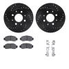 8312-59061 Drilled/Slotted Brake Rotors with 3000-Series Ceramic Brake Pads Kit & Hardware [Black], 2000-2006 Acura/Honda, Posit - image 1