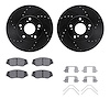 8312-59065 Drilled/Slotted Brake Rotors with 3000-Series Ceramic Brake Pads Kit & Hardware [Black], 2002-2015 Acura/Honda, Posit - image 1