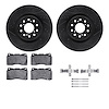 8312-59074 Drilled/Slotted Brake Rotors with 3000-Series Ceramic Brake Pads Kit & Hardware [Black], 2017-2021 Acura/Honda, Posit - image 1