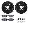 8312-59078 Drilled/Slotted Brake Rotors with 3000-Series Ceramic Brake Pads Kit & Hardware [Black], 2006-2014 Acura/Honda, Posit - image 1