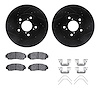 8312-59084 Drilled/Slotted Brake Rotors with 3000-Series Ceramic Brake Pads Kit & Hardware [Black], 2005-2010 Acura/Honda, Posit - image 1