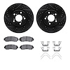 8312-59086 Drilled/Slotted Brake Rotors with 3000-Series Ceramic Brake Pads Kit & Hardware [Black], 2011-2014 Acura/Honda, Posit - image 1