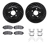 8312-59087 Drilled/Slotted Brake Rotors with 3000-Series Ceramic Brake Pads Kit & Hardware [Black], Fits Select Acura/Honda, Pos - image 1