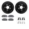8312-59104 Drilled/Slotted Brake Rotors with 3000-Series Ceramic Brake Pads Kit & Hardware [Black], 2016-2016 Acura/Honda, Posit - image 1