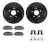 8312-59105 Drilled/Slotted Brake Rotors with 3000-Series Ceramic Brake Pads Kit & Hardware [Black], Fits Select Acura/Honda, Pos - image 1