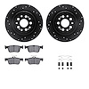 8312-59110 Drilled/Slotted Brake Rotors with 3000-Series Ceramic Brake Pads Kit & Hardware [Black], 2019-2019 Acura/Honda, Posit - image 1