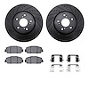 8312-59111 Drilled/Slotted Brake Rotors with 3000-Series Ceramic Brake Pads Kit & Hardware [Black], Fits Select Acura/Honda, Pos - image 1