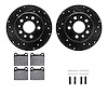 8312-63003 Drilled/Slotted Brake Rotors with 3000-Series Ceramic Brake Pads Kit & Hardware [Black], 1967-1991 Mercedes-Benz, Pos - image 1