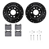 8312-63005 Drilled/Slotted Brake Rotors with 3000-Series Ceramic Brake Pads Kit & Hardware [Black], 1961-1991 Mercedes-Benz, Pos - image 1