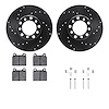 8312-63011 Drilled/Slotted Brake Rotors with 3000-Series Ceramic Brake Pads Kit & Hardware [Black], 1968-1976 Mercedes-Benz, Pos - image 1