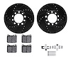 8312-63016 Drilled/Slotted Brake Rotors with 3000-Series Ceramic Brake Pads Kit & Hardware [Black], 1972-1979 Mercedes-Benz, Pos - image 1