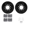 8312-63017 Drilled/Slotted Brake Rotors with 3000-Series Ceramic Brake Pads Kit & Hardware [Black], 1973-1979 Mercedes-Benz, Pos - image 1