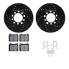 8312-63026 Drilled/Slotted Brake Rotors with 3000-Series Ceramic Brake Pads Kit & Hardware [Black], 1979-1980 Mercedes-Benz, Pos - image 1