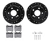 8312-63030 Drilled/Slotted Brake Rotors with 3000-Series Ceramic Brake Pads Kit & Hardware [Black], 1994-1995 Mercedes-Benz, Pos - image 1