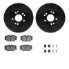 8312-63033 Drilled/Slotted Brake Rotors with 3000-Series Ceramic Brake Pads Kit & Hardware [Black], 1984-1995 Mercedes-Benz, Pos - image 1