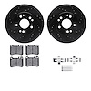 8312-63034 Drilled/Slotted Brake Rotors with 3000-Series Ceramic Brake Pads Kit & Hardware [Black], 1986-1989 Mercedes-Benz, Pos - image 1
