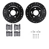 8312-63039 Drilled/Slotted Brake Rotors with 3000-Series Ceramic Brake Pads Kit & Hardware [Black], 1987-2000 Mercedes-Benz, Pos - image 1