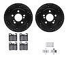 8312-63041 Drilled/Slotted Brake Rotors with 3000-Series Ceramic Brake Pads Kit & Hardware [Black], 1992-1994 Mercedes-Benz, Pos - image 1