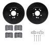 8312-63043 Drilled/Slotted Brake Rotors with 3000-Series Ceramic Brake Pads Kit & Hardware [Black], 1990-1998 Mercedes-Benz, Pos - image 1