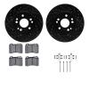 8312-63044 Drilled/Slotted Brake Rotors with 3000-Series Ceramic Brake Pads Kit & Hardware [Black], 1990-1995 Mercedes-Benz, Pos - image 1