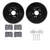 8312-63045 Drilled/Slotted Brake Rotors with 3000-Series Ceramic Brake Pads Kit & Hardware [Black], 1994-2002 Mercedes-Benz, Pos - image 1