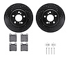 8312-63050 Drilled/Slotted Brake Rotors with 3000-Series Ceramic Brake Pads Kit & Hardware [Black], 1993-2002 Mercedes-Benz, Pos - image 1