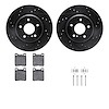 8312-63051 Drilled/Slotted Brake Rotors with 3000-Series Ceramic Brake Pads Kit & Hardware [Black], 1998-2009 Multiple Makes/Mod - image 1