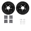 8312-63055 Drilled/Slotted Brake Rotors with 3000-Series Ceramic Brake Pads Kit & Hardware [Black], 1996-1998 Mercedes-Benz, Pos - image 1