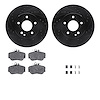 8312-63059 Drilled/Slotted Brake Rotors with 3000-Series Ceramic Brake Pads Kit & Hardware [Black], 1994-1997 Mercedes-Benz, Pos - image 1