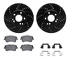8312-63081 Drilled/Slotted Brake Rotors with 3000-Series Ceramic Brake Pads Kit & Hardware [Black], 2001-2011 Mercedes-Benz, Pos - image 1