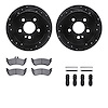 8312-63084 Drilled/Slotted Brake Rotors with 3000-Series Ceramic Brake Pads Kit & Hardware [Black], 1998-2005 Mercedes-Benz, Pos - image 1