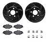 8312-63104 Drilled/Slotted Brake Rotors with 3000-Series Ceramic Brake Pads Kit & Hardware [Black], 2003-2009 Mercedes-Benz, Pos - image 1
