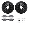 8312-63107 Drilled/Slotted Brake Rotors with 3000-Series Ceramic Brake Pads Kit & Hardware [Black], 2006-2012 Mercedes-Benz, Pos - image 1