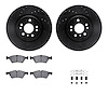 8312-63110 Drilled/Slotted Brake Rotors with 3000-Series Ceramic Brake Pads Kit & Hardware [Black], 2006-2012 Mercedes-Benz, Pos - image 1