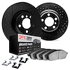 8312-63120 Dimpled & Slotted Brake Rotors with 3000-Series Ceramic Brake Pads Kit & Hardware [Black], 2008-2020 Mercedes-Benz, P - image 1