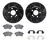 8312-63121 Drilled/Slotted Brake Rotors with 3000-Series Ceramic Brake Pads Kit & Hardware [Black], 2006-2011 Mercedes-Benz, Pos - image 1