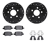 8312-63122 Drilled/Slotted Brake Rotors with 3000-Series Ceramic Brake Pads Kit & Hardware [Black], 2006-2011 Mercedes-Benz, Pos - image 1