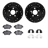 8312-63139 Drilled/Slotted Brake Rotors with 3000-Series Ceramic Brake Pads Kit & Hardware [Black], 2014-2020 Multiple Makes/Mod - image 1