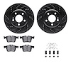 8312-63141 Drilled/Slotted Brake Rotors with 3000-Series Ceramic Brake Pads Kit & Hardware [Black], Fits Select Mercedes-Benz, P - image 1