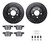 8312-63142 Drilled/Slotted Brake Rotors with 3000-Series Ceramic Brake Pads Kit & Hardware [Black], 2015-2021 Mercedes-Benz, Pos - image 1